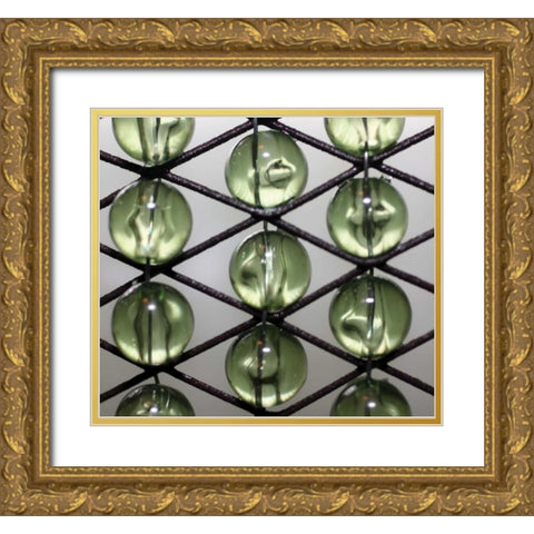Green Beads Gold Ornate Wood Framed Art Print with Double Matting by Putman, Tammy