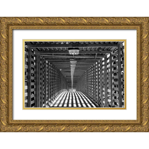 Freight Bridge II Gold Ornate Wood Framed Art Print with Double Matting by Putman, Tammy