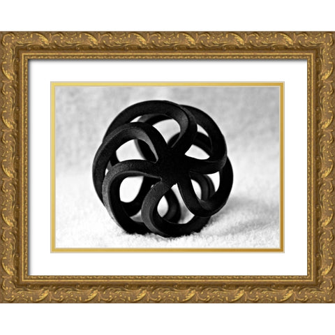 Curls Gold Ornate Wood Framed Art Print with Double Matting by Putman, Tammy