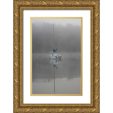 Blue Sail Gold Ornate Wood Framed Art Print with Double Matting by Putman, Tammy