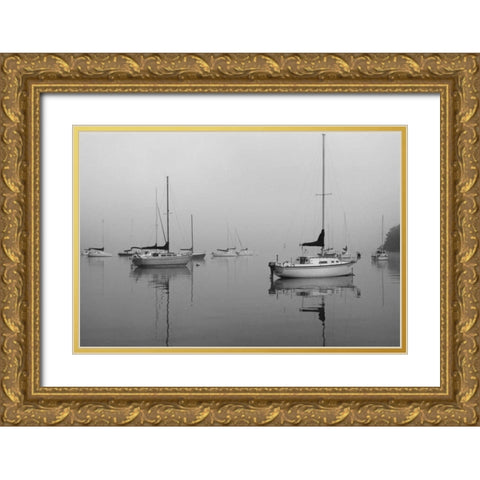 Across the Lake Gold Ornate Wood Framed Art Print with Double Matting by Putman, Tammy