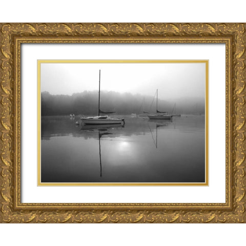 Red Sail Gold Ornate Wood Framed Art Print with Double Matting by Putman, Tammy