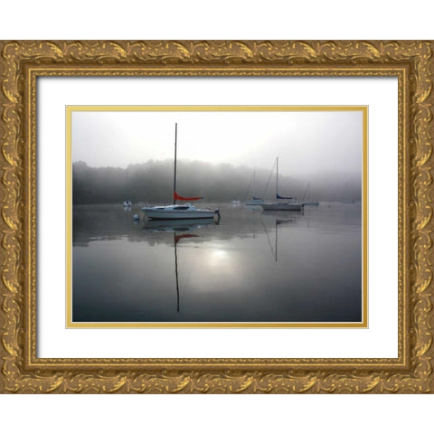 Red Sail Gold Ornate Wood Framed Art Print with Double Matting by Putman, Tammy