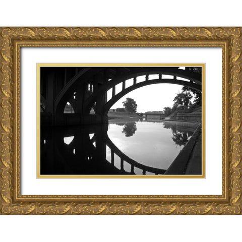 Under the Bridge Gold Ornate Wood Framed Art Print with Double Matting by Putman, Tammy