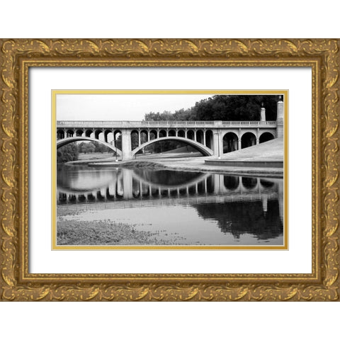 Bridge Reflections II Gold Ornate Wood Framed Art Print with Double Matting by Putman, Tammy