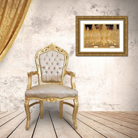 Fountains Gold Ornate Wood Framed Art Print with Double Matting by Putman, Tammy