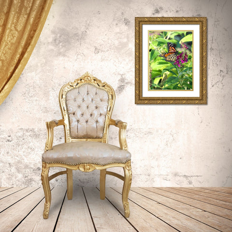 Monarch Garden I Gold Ornate Wood Framed Art Print with Double Matting by Putman, Tammy