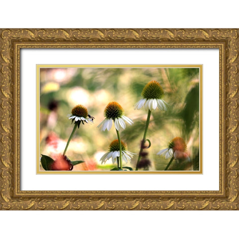 White Cones III Gold Ornate Wood Framed Art Print with Double Matting by Putman, Tammy