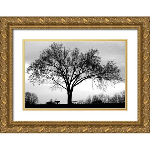 Dusk Gold Ornate Wood Framed Art Print with Double Matting by Putman, Tammy