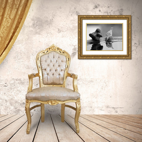 Finch II Gold Ornate Wood Framed Art Print with Double Matting by Putman, Tammy