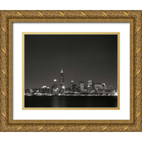 Downtown Chicago I Gold Ornate Wood Framed Art Print with Double Matting by Stefko, Bob