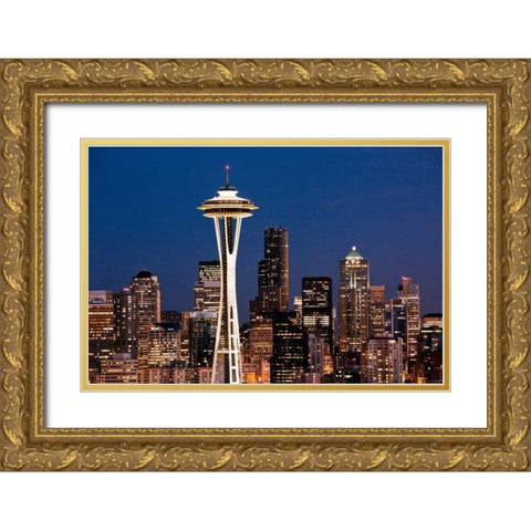Space Needle I Gold Ornate Wood Framed Art Print with Double Matting by Stefko, Bob