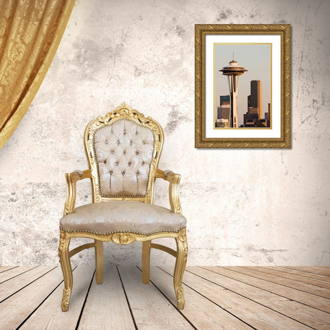 Space Needle III Gold Ornate Wood Framed Art Print with Double Matting by Stefko, Bob