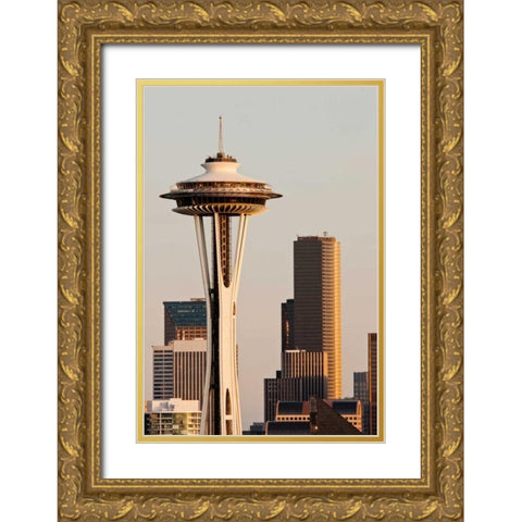 Space Needle III Gold Ornate Wood Framed Art Print with Double Matting by Stefko, Bob