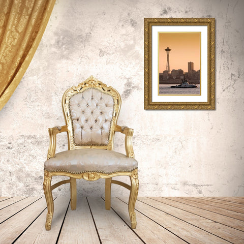 Space Needle IV Gold Ornate Wood Framed Art Print with Double Matting by Stefko, Bob