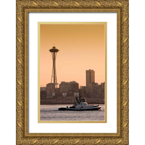 Space Needle IV Gold Ornate Wood Framed Art Print with Double Matting by Stefko, Bob