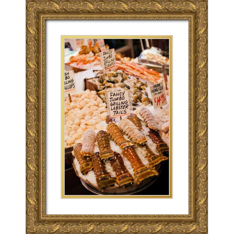 Fresh Seafood I Gold Ornate Wood Framed Art Print with Double Matting by Stefko, Bob