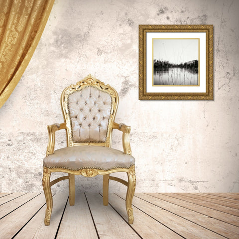 Water Grass Gold Ornate Wood Framed Art Print with Double Matting by Stefko, Bob