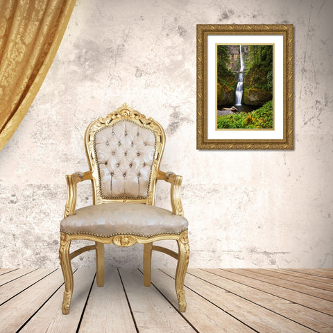 Multnomah Falls II Gold Ornate Wood Framed Art Print with Double Matting by Stefko, Bob