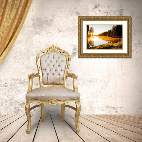 Winchester Lake I Gold Ornate Wood Framed Art Print with Double Matting by Stefko, Bob