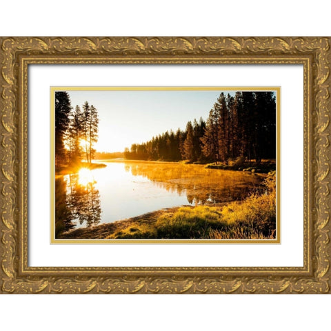 Winchester Lake I Gold Ornate Wood Framed Art Print with Double Matting by Stefko, Bob