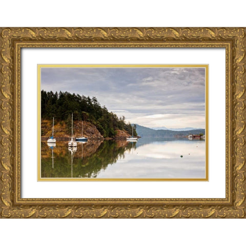 Sooke Harbor I Gold Ornate Wood Framed Art Print with Double Matting by Stefko, Bob