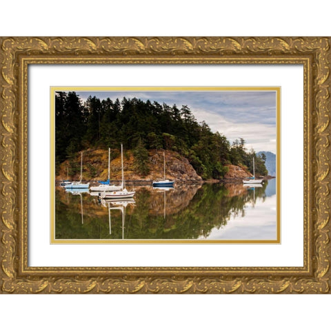 Sooke Harbor II Gold Ornate Wood Framed Art Print with Double Matting by Stefko, Bob