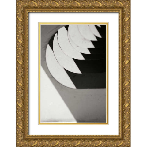 Half Moon Fractals Gold Ornate Wood Framed Art Print with Double Matting by Styber, Dana