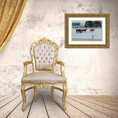 Feeling Spunky Gold Ornate Wood Framed Art Print with Double Matting by Styber, Dana