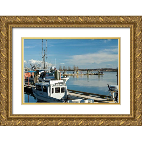 Steveston Scenic III Gold Ornate Wood Framed Art Print with Double Matting by Styber, Dana