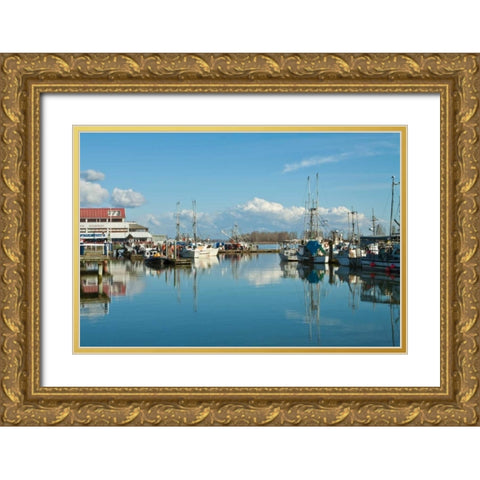 Steveston Scenic IV Gold Ornate Wood Framed Art Print with Double Matting by Styber, Dana