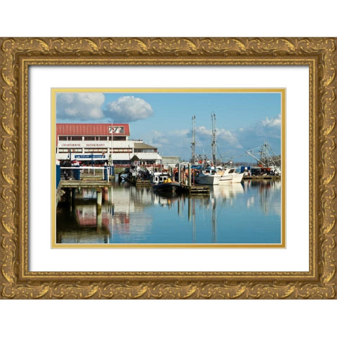 Steveston Scenic V Gold Ornate Wood Framed Art Print with Double Matting by Styber, Dana