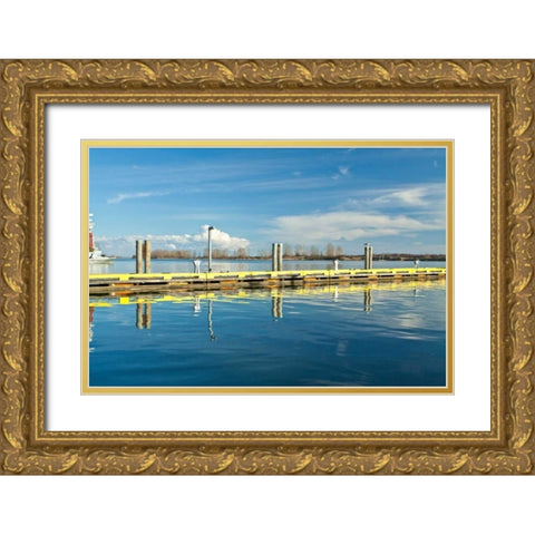 Steveston Scenic VI Gold Ornate Wood Framed Art Print with Double Matting by Styber, Dana