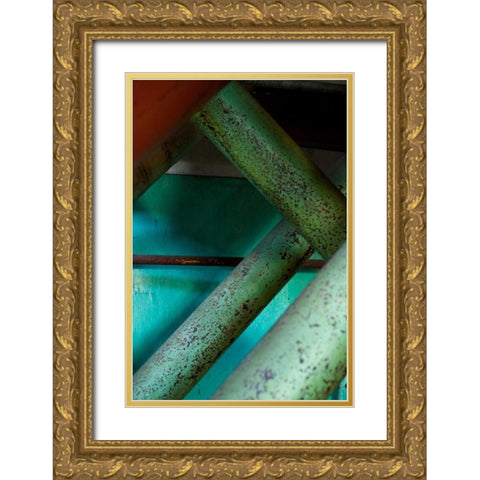 Crosshatch Gold Ornate Wood Framed Art Print with Double Matting by Styber, Dana