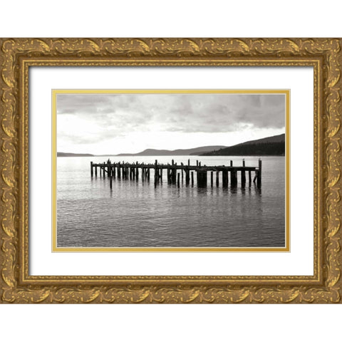 Lonely Dock Gold Ornate Wood Framed Art Print with Double Matting by Styber, Dana