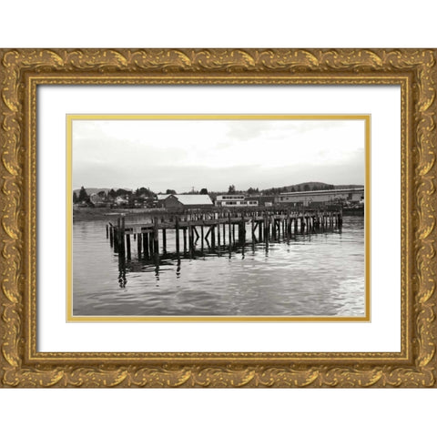 Unsafe Dock Gold Ornate Wood Framed Art Print with Double Matting by Styber, Dana