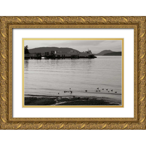 San Juan Ferry Dock I Gold Ornate Wood Framed Art Print with Double Matting by Styber, Dana