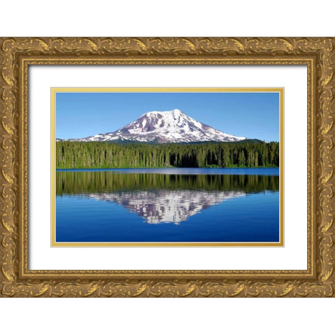 Mt. Adams Gold Ornate Wood Framed Art Print with Double Matting by Taylor, Douglas