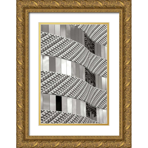 Brick and Glass II BW Gold Ornate Wood Framed Art Print with Double Matting by Taylor, Douglas