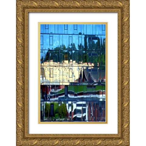 City Reflections Gold Ornate Wood Framed Art Print with Double Matting by Taylor, Douglas