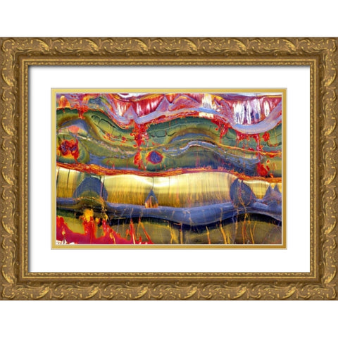 Austral Abstract Gold Ornate Wood Framed Art Print with Double Matting by Taylor, Douglas