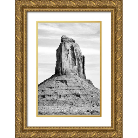 Monument Valley II BW Gold Ornate Wood Framed Art Print with Double Matting by Taylor, Douglas