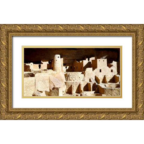 Cliff Palace Ruins Gold Ornate Wood Framed Art Print with Double Matting by Taylor, Douglas