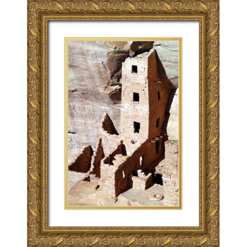 Square Tower House Gold Ornate Wood Framed Art Print with Double Matting by Taylor, Douglas