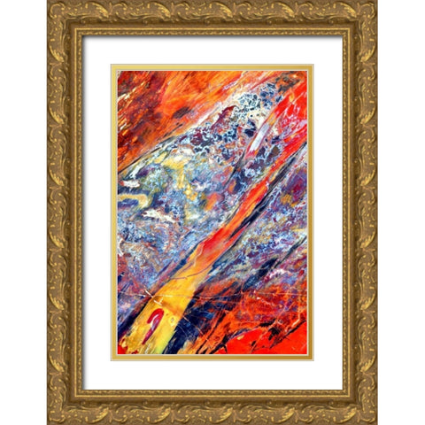 Stone Fire Gold Ornate Wood Framed Art Print with Double Matting by Taylor, Douglas