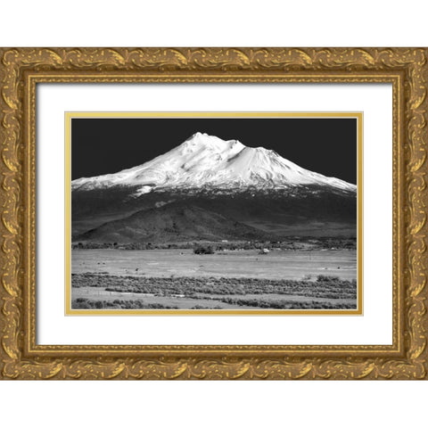 Shasta County Spring BW Gold Ornate Wood Framed Art Print with Double Matting by Taylor, Douglas