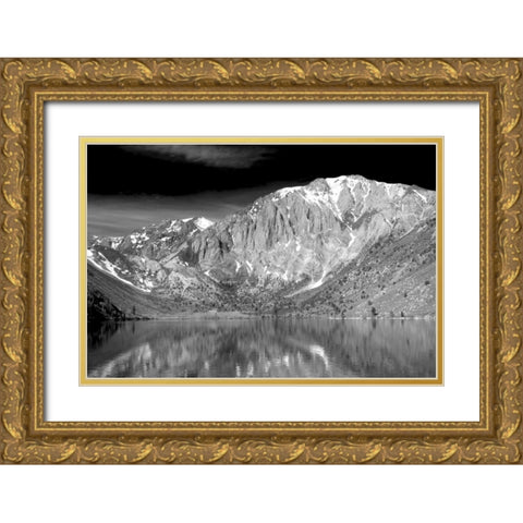 Convict Lake BW Gold Ornate Wood Framed Art Print with Double Matting by Taylor, Douglas