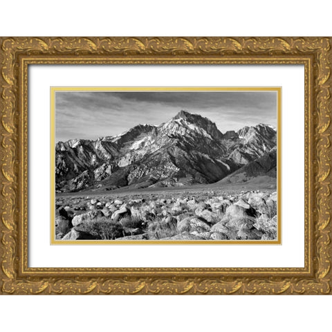 Mt. Williamson II BW Gold Ornate Wood Framed Art Print with Double Matting by Taylor, Douglas
