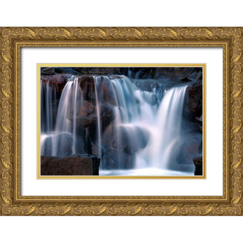 Waterfall at Dusk Gold Ornate Wood Framed Art Print with Double Matting by Taylor, Douglas