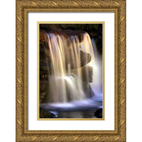 Sunset Waterfall II Gold Ornate Wood Framed Art Print with Double Matting by Taylor, Douglas